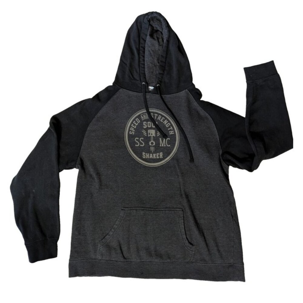 SPEED AND STRENGTH XXL Hoodie Sweatshirt Black Gray Pullover Biker Motorcycle